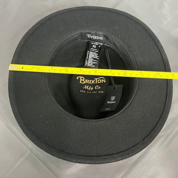 Brixton Messer Fedora Size XS Black NWT New Wool Fall Hat Brown Band Classic Uni - Picture 4 of 9